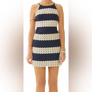Lilly Pulitzer Annabelle Shift Dress - Navy and Gold